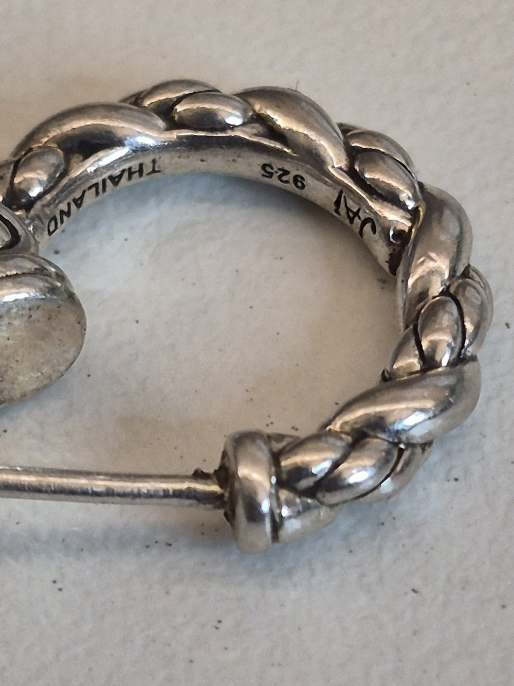 John Hardy JAI Sterling Silver Braided Hoop Huggie Hoop Single Earring